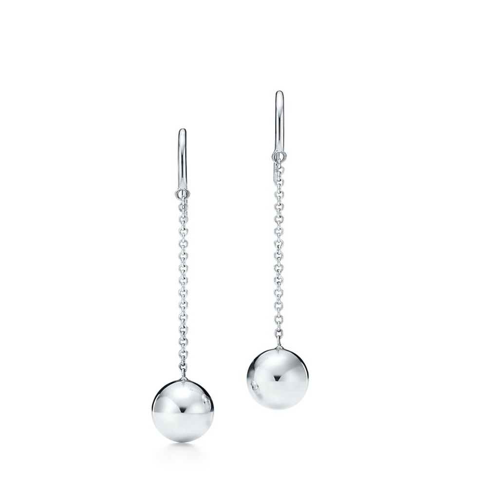 Tiffany ball hook earrings in silver